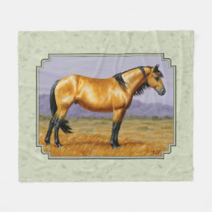 Cobertor De Velo Buckskin Horse Mustang Stallion Sage Green