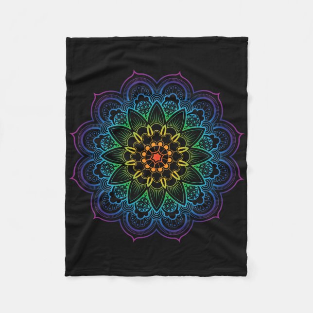 Cobertor De Velo Budismo Mandala Meditação Mindfulness Yoga Boho  (Frente)