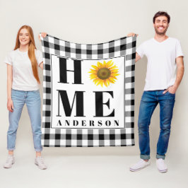 Cobertor De Velo Buffalo check girassol "Home" personalizado