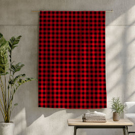 Cobertor De Velo Buffalo Plaid Throw Red Black Lumberjack Vibes