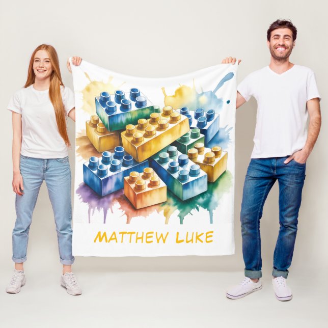 Cobertor De Velo Building Block Splash Boy Birthday Party Gift (In Situ)