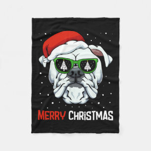 Cobertor De Velo Buldogue Feliz Natal Pajama Cachorro Cachorro Papa