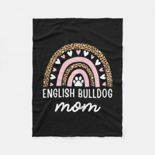 Cobertor De Velo Buldogue Mãe Mama Rainbow Leopard Dia de as mães B