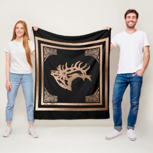 Cobertor De Velo Bull Elk Fleece Blanket