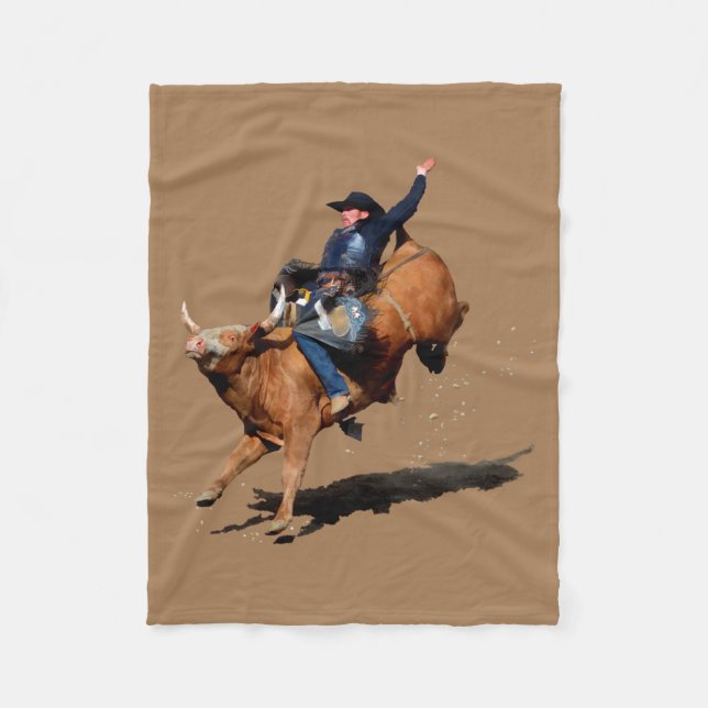 Cobertor De Velo Bull Riding Rodeo Art (Frente)