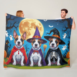Cobertor De Velo Bull Terrier Cachorros Pumpkin Halloween Engraçado