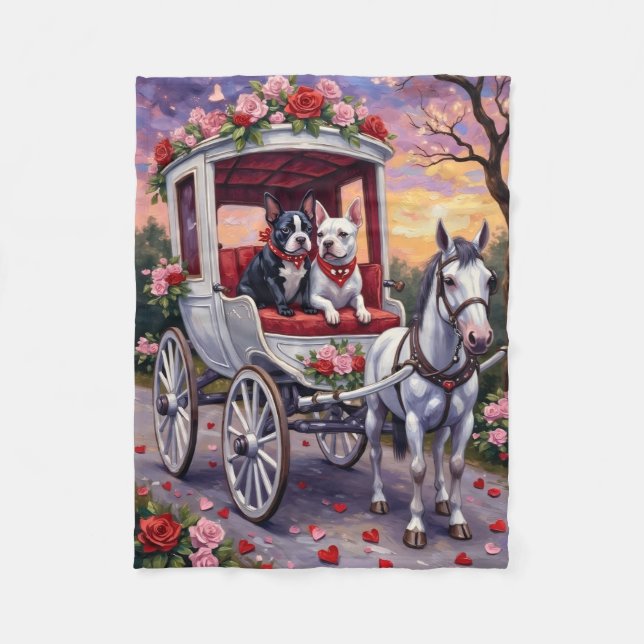 Cobertor De Velo Bull Terrier Dog Valentine's Day (Frente)