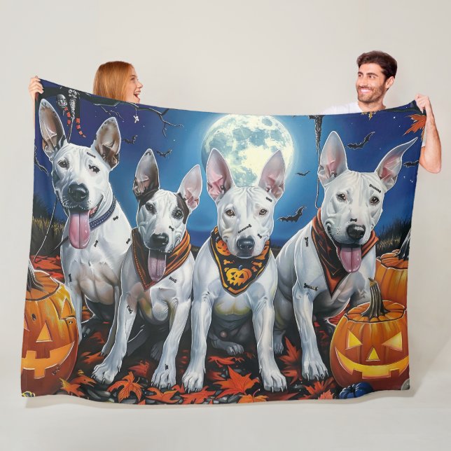 Cobertor De Velo Bull Terrier Halloween Assustador  (In Situ)