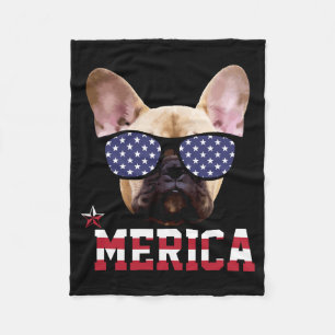 Cobertor De Velo Bulldog Francês Americano Masculino Patriótico Eng