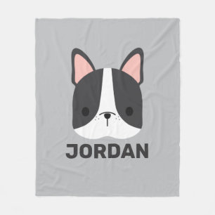 Cobertor De Velo Bulldog Francês Bonito com Nome Personalizado