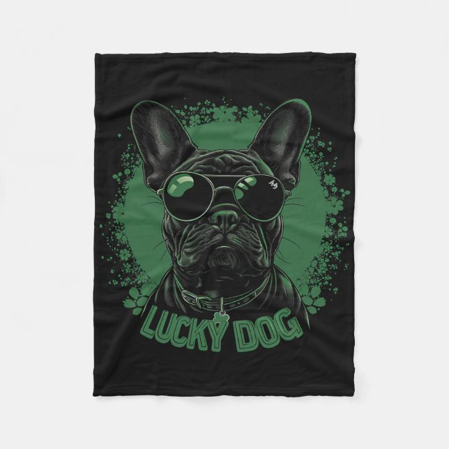 Cobertor De Velo Bulldog Francês - Dia de São Patrício (Frente)