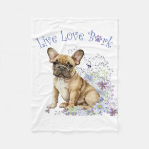 Cobertor De Velo Bulldog Francês Floral