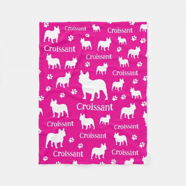 Cobertor De Velo Bulldog Francês Personalizado Cão Blanket Frenchie (Frente)