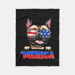 Cobertor De Velo Bulldog Frenchie Merica Veste Sungles 4 De Julho