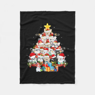 Cobertor De Velo Bulldog Santa Claus Xmas Tree Lights Feliz Natal