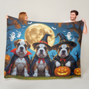 Cobertor De Velo Bullmastiff Dogs Pumpkin Halloween Engraçado