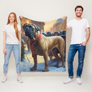 Cobertor De Velo Bullmastiff Natal Festivo