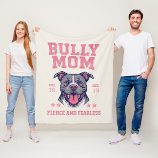 Cobertor De Velo Bully Dog Mom - Fierce Fearless Pit Bull Soft Cozy