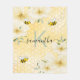 Cobertor De Velo Bumbles florais amarelos melancolias (Frente)