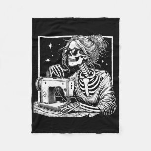 Cobertor De Velo Bun Cabelo Esqueleto Esgoto Quilter Halloween Cost