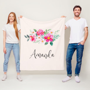 Cobertor De Velo Buquê Bonito com ventilador rosa reproduzível