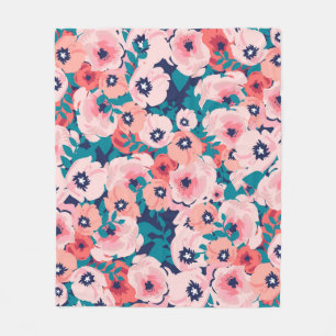 Cobertor De Velo Buquê de aquarelas de flores, padrão sem costura