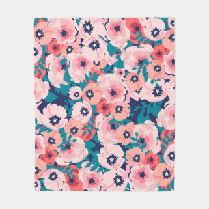 Cobertor De Velo Buquê Floral de Aquarela: Peões Vintage.