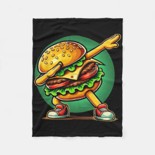 Cobertor De Velo Burger Dabbing Dancing Funny Burger Comida Hamburg