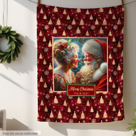 Cobertor De Velo Burgundy Holiday Blanket Natal Papai Noel