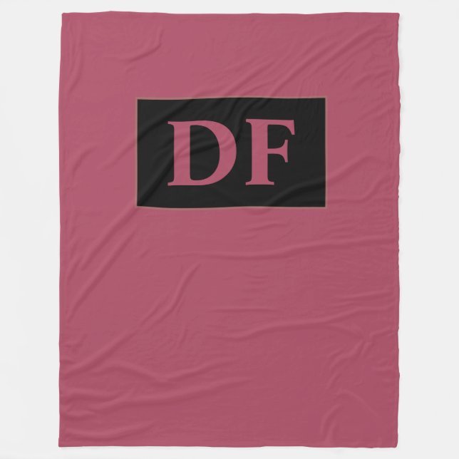 Cobertor De Velo Burgundy Monogramas Fleece Blanket (Frente)