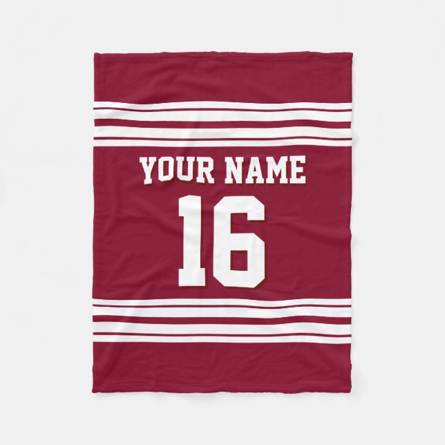 Cobertor De Velo Burgundy White Sports Jersey (Frente)