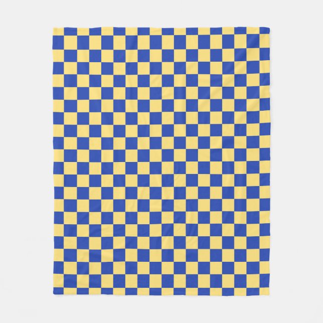 Cobertor De Velo Butter yellow and blue checkered board pattern (Frente)
