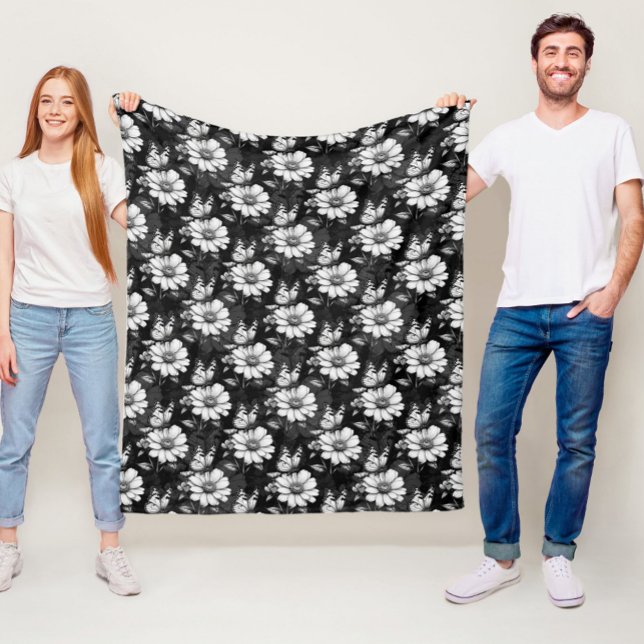 Cobertor De Velo Butterfly On Flower Patterne Design - Preto (Criador carregado)