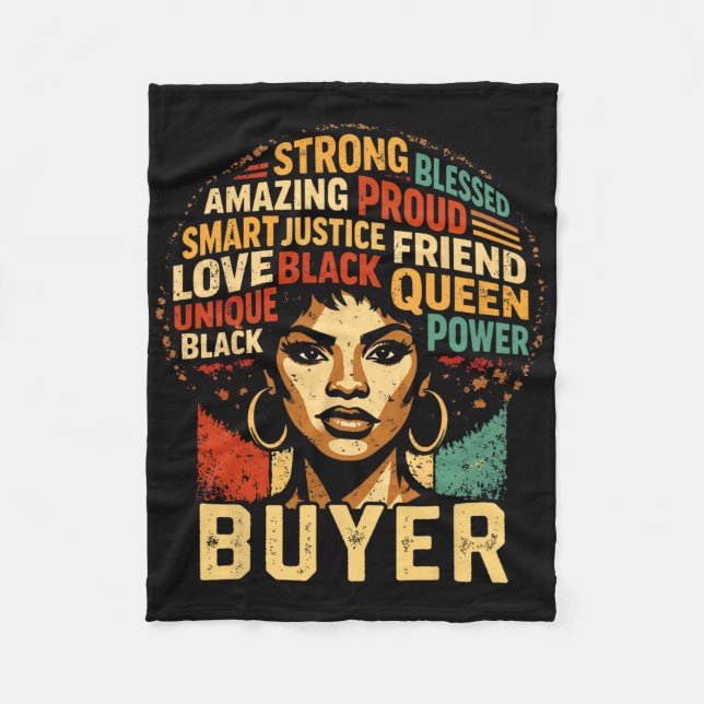 Cobertor De Velo Buyer Black History Month Powerful Black Pride Art (Frente)