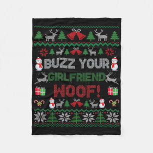 Cobertor De Velo Buz Xmas Sua Namorada Woof! Suéter Feio de Natal