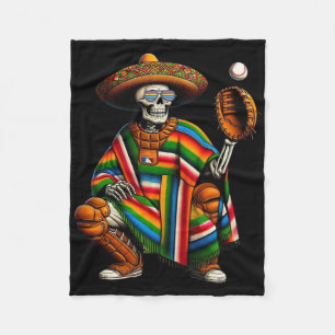 Cobertor De Velo Bysebyll Skeleton Mexicano Sombrero Cinco De Mayo 