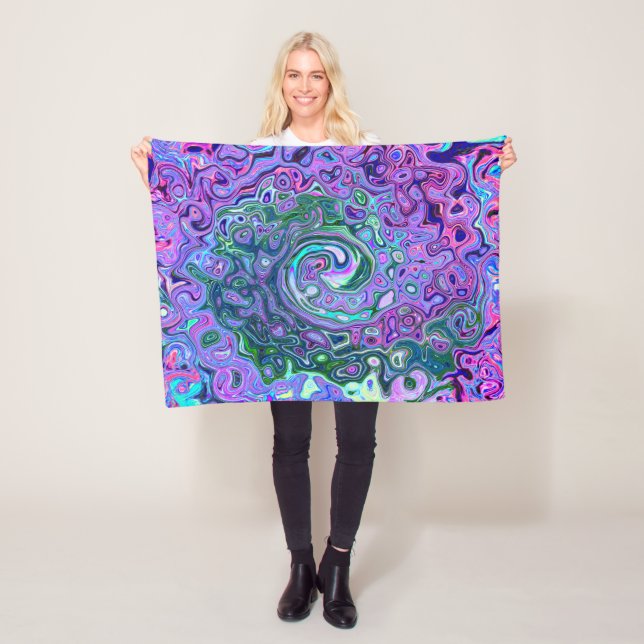 Cobertor De Velo Cabeça de Abstrato retrógrada verde e roxa (In Situ)