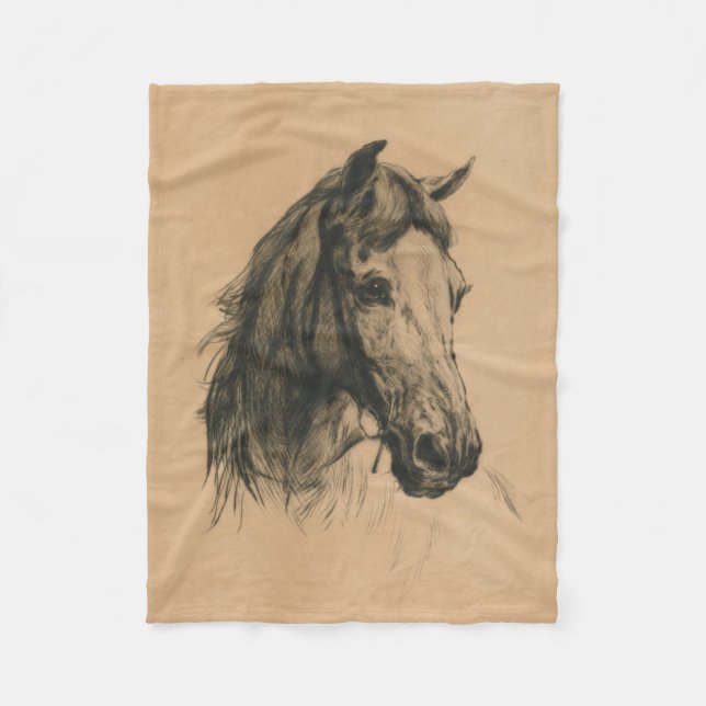 Cobertor De Velo Cabeça de Cavalo (por Heywood Hardy) (Frente)