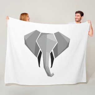 Cobertor De Velo Cabeça de Elefante Geométrica