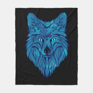 Cobertor De Velo Cabeça de Lobo Polar Azul