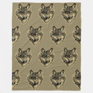 Cobertor De Velo Cabeça de lobo sorridente - silhueta 3