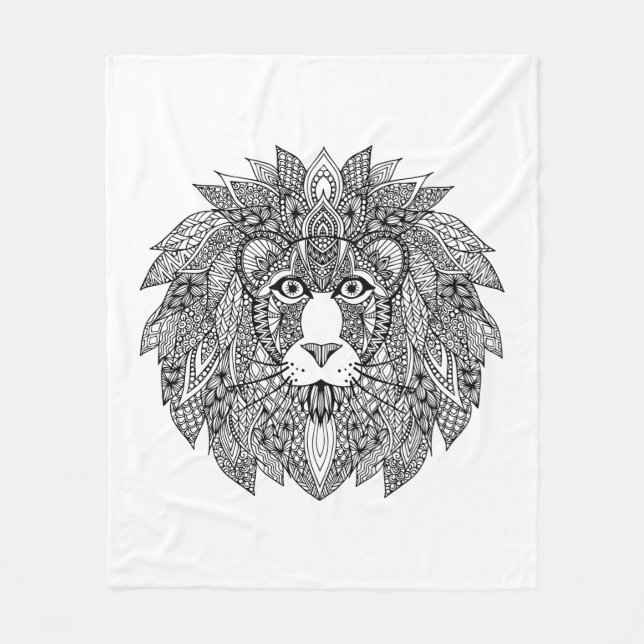 Cobertor De Velo Cabeça inspirada 4 do leão (Frente)