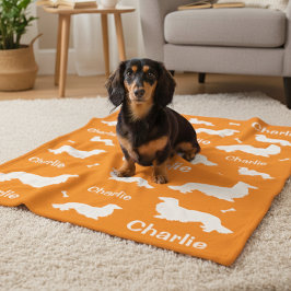 Cobertor De Velo Cabelo Longo Dachshund Personalizado Doxie Blanket