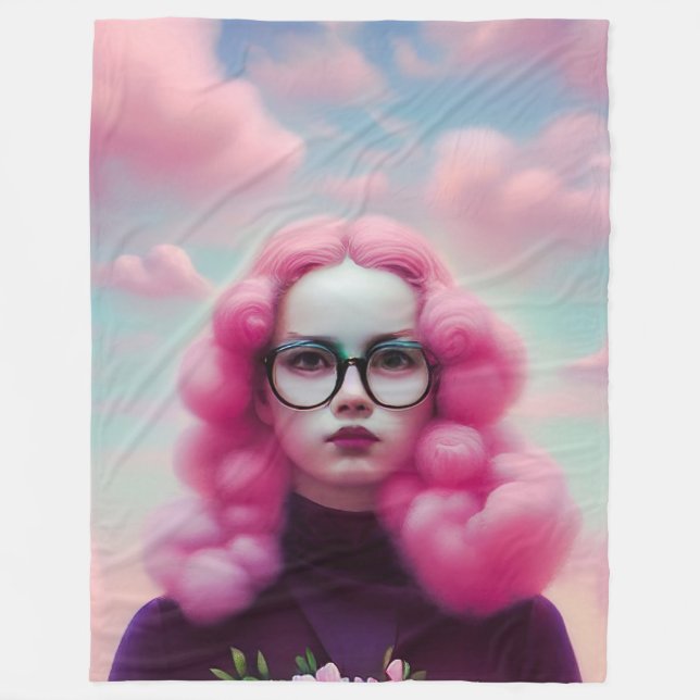 Cobertor De Velo Cabelo Rosa Sério (Frente)