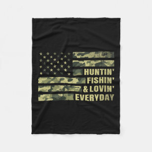 Cobertor De Velo Caça À Pesca Ama Todos Os Dias Camo American Fla