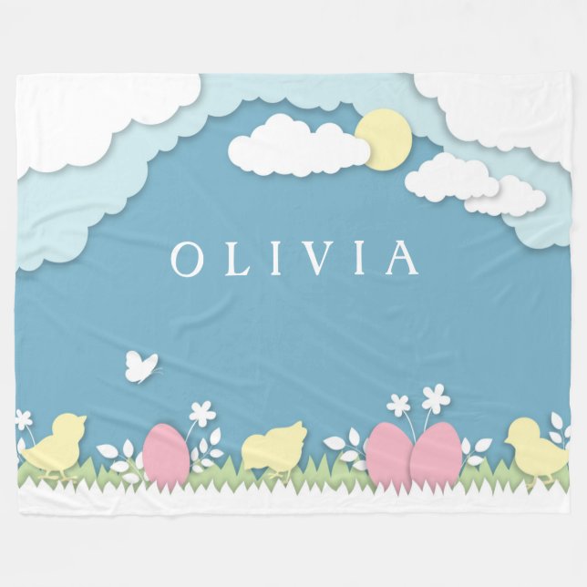 Cobertor De Velo Caça aos ovos de Páscoa, primavera de feriados (Frente (Horizontal))