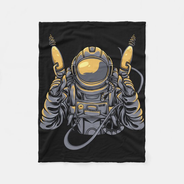 Cobertor De Velo Caçador Alien Astronauta (Frente)