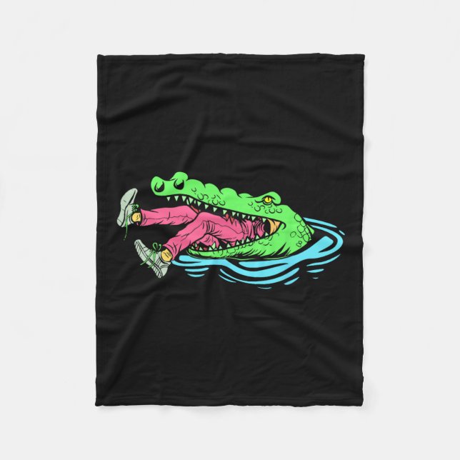 Cobertor De Velo Caçador de Croc Engraçado Caça Crocodilo (Frente)