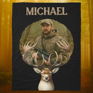 Cobertor De Velo Caçador de Veados Foto Personalizada Camuflagem No