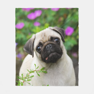 Cobertor De Velo Cachorrinho bonito do filhote de cachorro do Pug